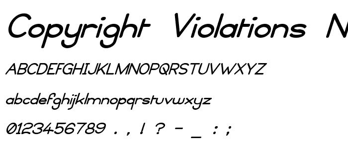 Copyright Violations Nudged font